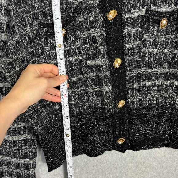 Cardigan Sweater Womens Small Pearl Gold Buttons Retro Glam Royal Twee Career - Picture 6 of 14